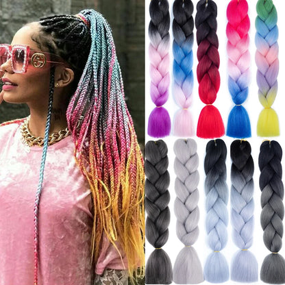 Super Long 165G 200cm Hair Synthetic Jumbo Braiding Hair Extension Heat Resistant Fiber African Ombre Jumbo Braid Hair Women