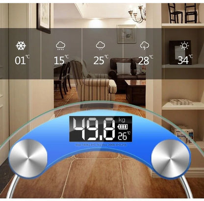 Round Shape Digital Body Weight Scale High-Definition LCD Display Bathroom Scale Floor Electronic Scales Precision 0.2-180KG