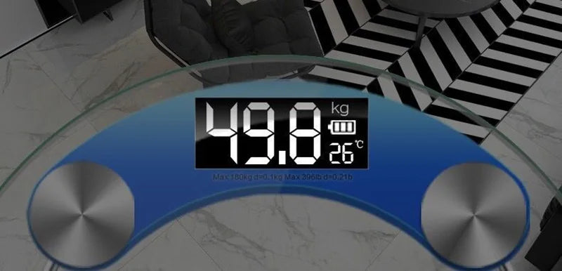 Round Shape Digital Body Weight Scale High-Definition LCD Display Bathroom Scale Floor Electronic Scales Precision 0.2-180KG