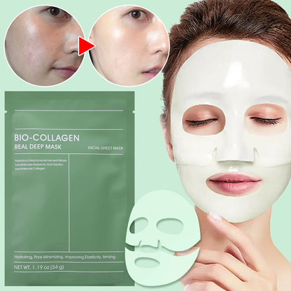 Collagen Face Mask Moisturizing Brightening Deep Hydration Overnight Mask Nourishing Refreshing Face Skin Care Bio Collagen Mask