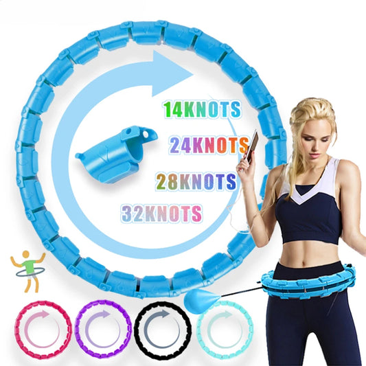 Weighted Fitness Hoop for Adults & Kids Detachable Knots Abdomen Weight Loss 2 in 1 Abdomen Fitness Weight Loss Massage