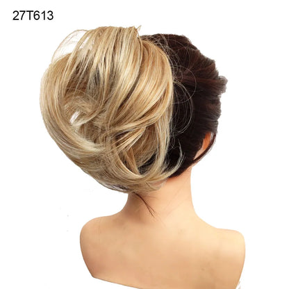 Jeedou Messy Bun Chignon Donut Hair Pad Elastic Hair Rope Rubber Band Synthetic Hairpiece Hair Accessories for Women