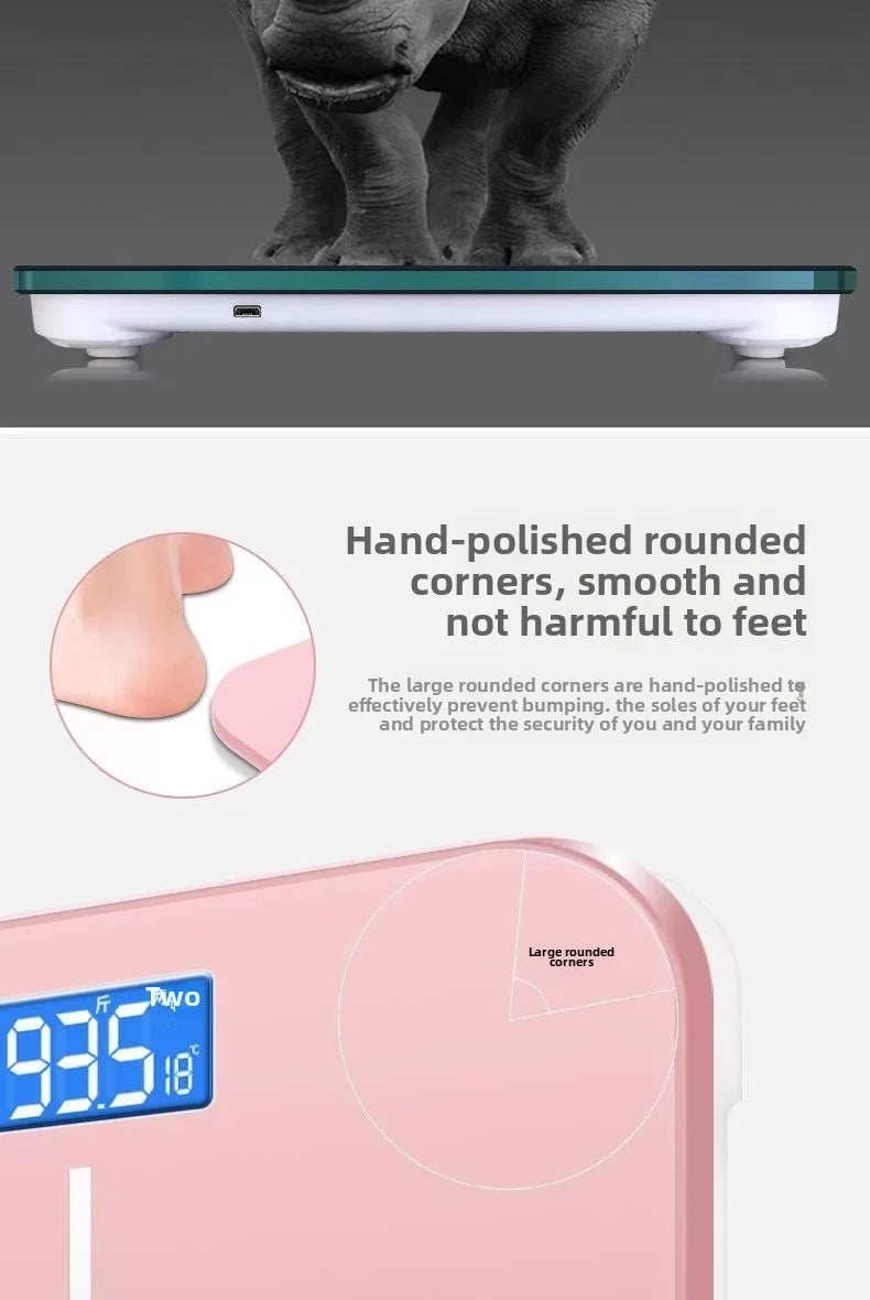 Weight Loss Weighing Device LED Display Smart Body Weight Scale USB Charging Precision Electronic Scale for Home Office Adult