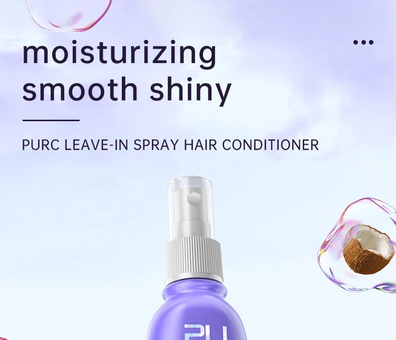 Leave-in Conditioner Coconut Oil Smoothing Spray Anti Frizz Moisturizing Hair Mask Dry Damage Treatment Cream  Hair Care PURC