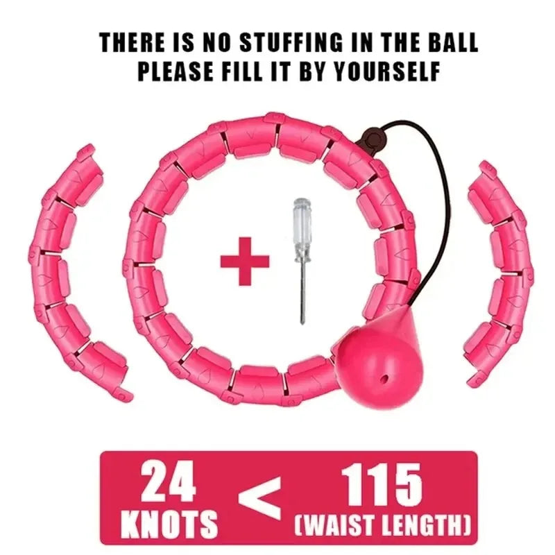21/24/27/30 Knots Blue Weighted Hula Circle Sport Hoops Weight Loss Plus Size Smart Exercise Adjustable with Detachable Knots