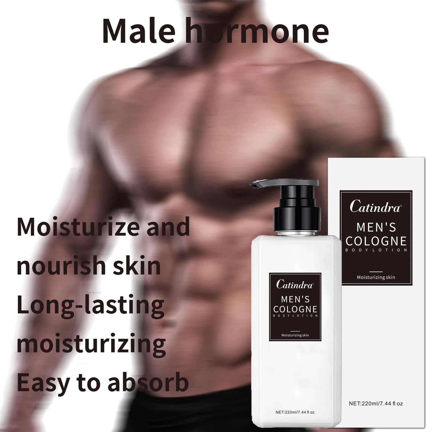 Catindra Men‘s Cologne Body Lotion Moisturizes Skin Smooth Prevent Dryness Roughness Body Lotion Comes with Perfume Flavor
