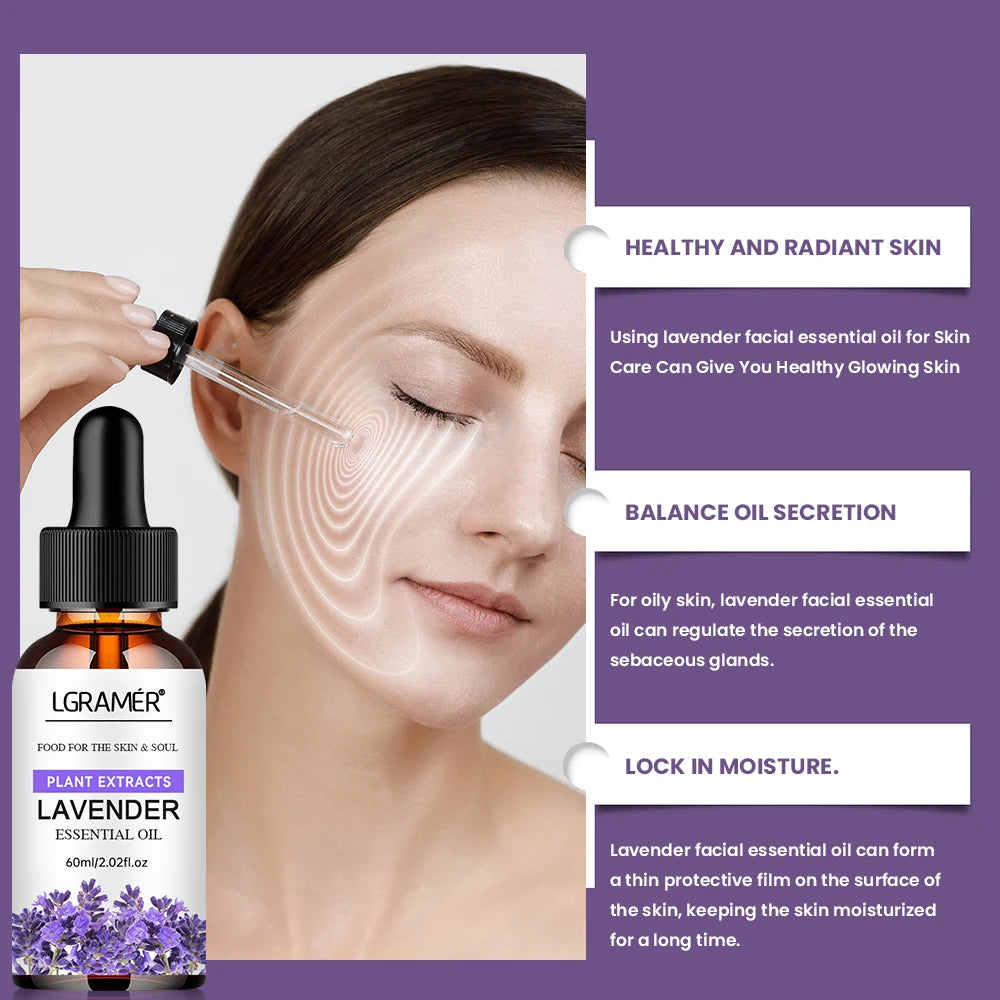 Pure Natural Lavender Essential Oil Facial Body Skin Care Essential Oil Moisturizing Nourishing Massage Plant Essential Oil