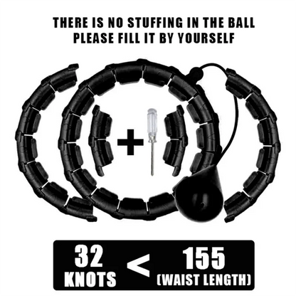 Weighted Fitness Hoop for Adults & Kids Detachable Knots Abdomen Weight Loss 2 in 1 Abdomen Fitness Weight Loss Massage