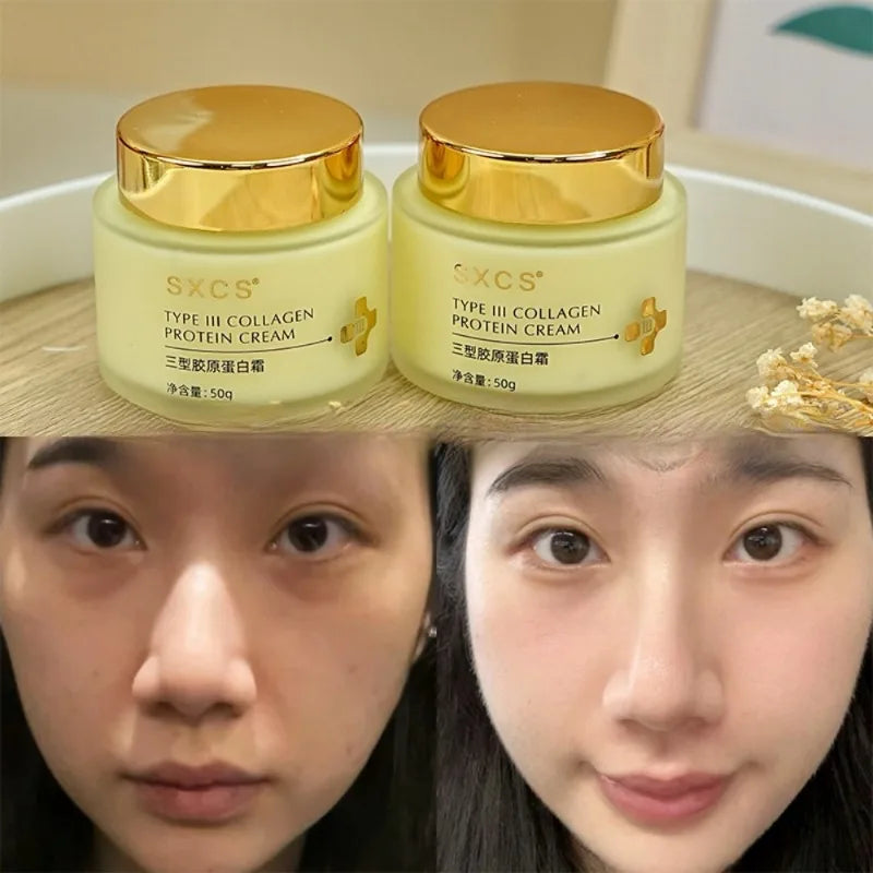 Type III Collagen Protein Cream for Face Moisturizing Lightens Fine Lines, Tightens and Brightens Skin Care Anti-Agin Firming