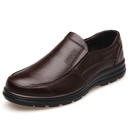 Genuine Leather Shoes Men Flat Fashion Men's Casual Brogues Shoes Brand Male Footwear Soft Comfortable Black ZH740