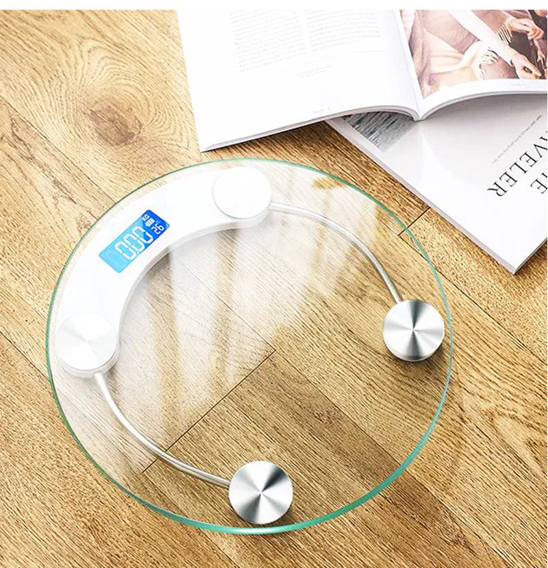 Round Shape Digital Body Weight Scale High-Definition LCD Display Bathroom Scale Floor Electronic Scales Precision 0.2-180KG