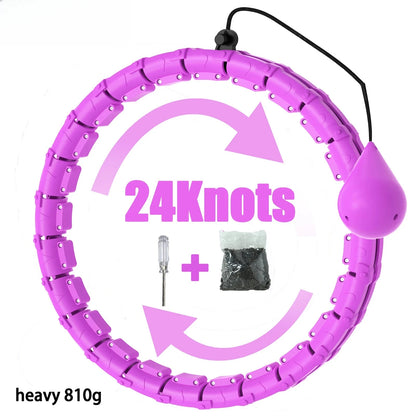 Weighted Fitness Circle Hoops for Adults Weight Loss Plus Size for Adults Smart Exercise 2 in 1 Adjustable with Detachable Knots