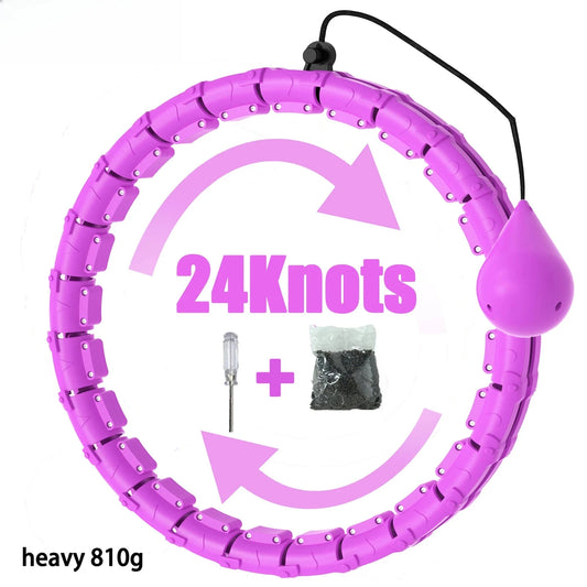 Weighted Fitness Circle Hoops for Adults Weight Loss Plus Size for Adults Smart Exercise 2 in 1 Adjustable with Detachable Knots