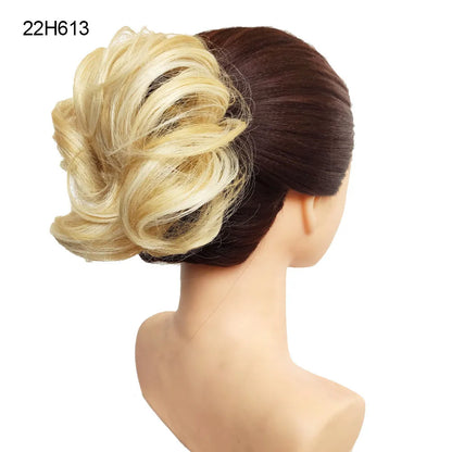Jeedou Messy Bun Chignon Donut Hair Pad Elastic Hair Rope Rubber Band Synthetic Hairpiece Hair Accessories for Women