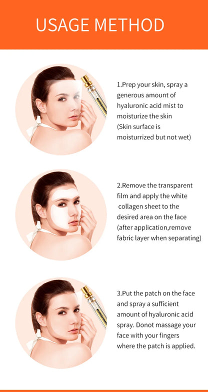 Collagen Film Paper Soluble Facial Mask Cloth Anti-Aging Soluble Water Face Filler Full Collagen Fiming Lifting Face Skin Care
