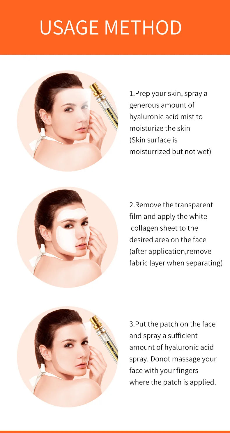 Collagen Film Paper Soluble Facial Mask Cloth Anti-Aging Soluble Water Face Filler Full Collagen Fiming Lifting Face Skin Care