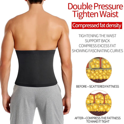 Men's Sports Body Shaper Belt Fitness Sweat Trimmer Belt Waist Trainer Fat Burner Weight Loss Shapewear Slimming Wraps Waistband