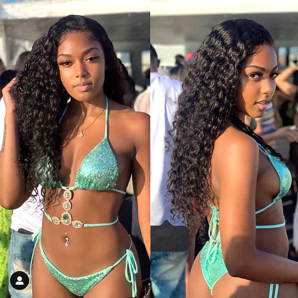 Deep Wave 4 Bundles Deal 12A Brazilian Virgin Human Hair 100% Unprocessed Water Wave Curly Human Hair Extensions Loose Deep Wave
