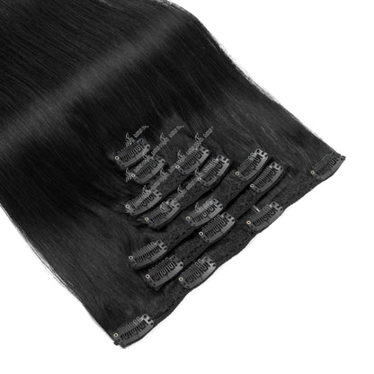 MRSHAIR Clip in Hair Extension Human Hair Real Natural Clip in Hair Extension Double Weft Full Head 7PCS Clip Ins For Add Volume