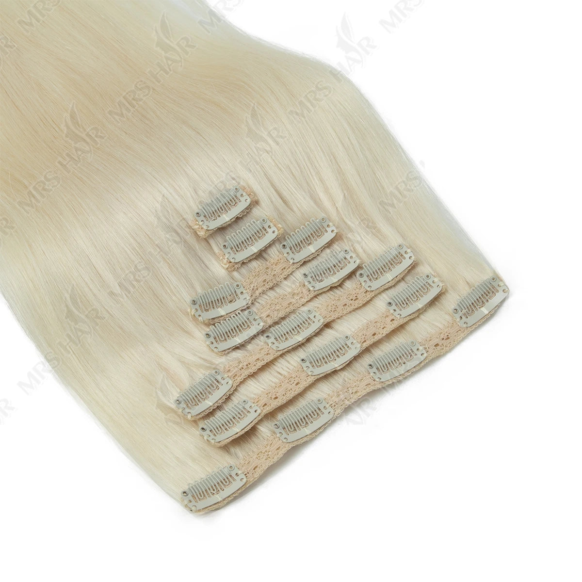 MRSHAIR Clip in Hair Extension Human Hair Real Natural Clip in Hair Extension Double Weft Full Head 7PCS Clip Ins For Add Volume