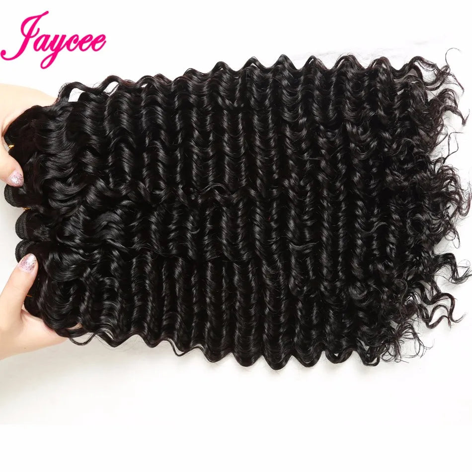 Deep Wave 4 Bundles Deal 12A Brazilian Virgin Human Hair 100% Unprocessed Water Wave Curly Human Hair Extensions Loose Deep Wave