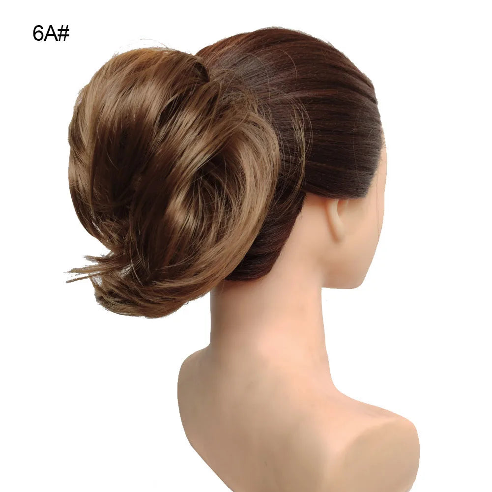 Jeedou Messy Bun Chignon Donut Hair Pad Elastic Hair Rope Rubber Band Synthetic Hairpiece Hair Accessories for Women