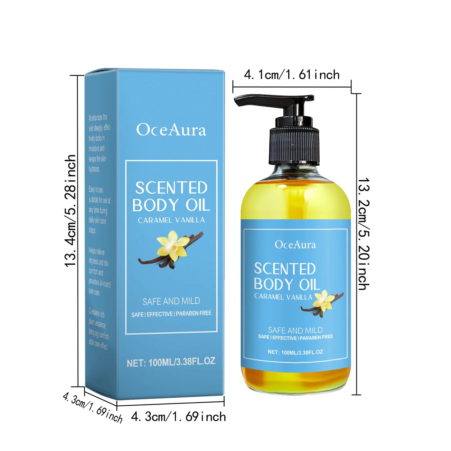 100ml Vanilla Body Massage Oil For Relaxing Moisturizing Skin Soothing Relieve Stress Lasting Scent Body Fragrance Essential Oil