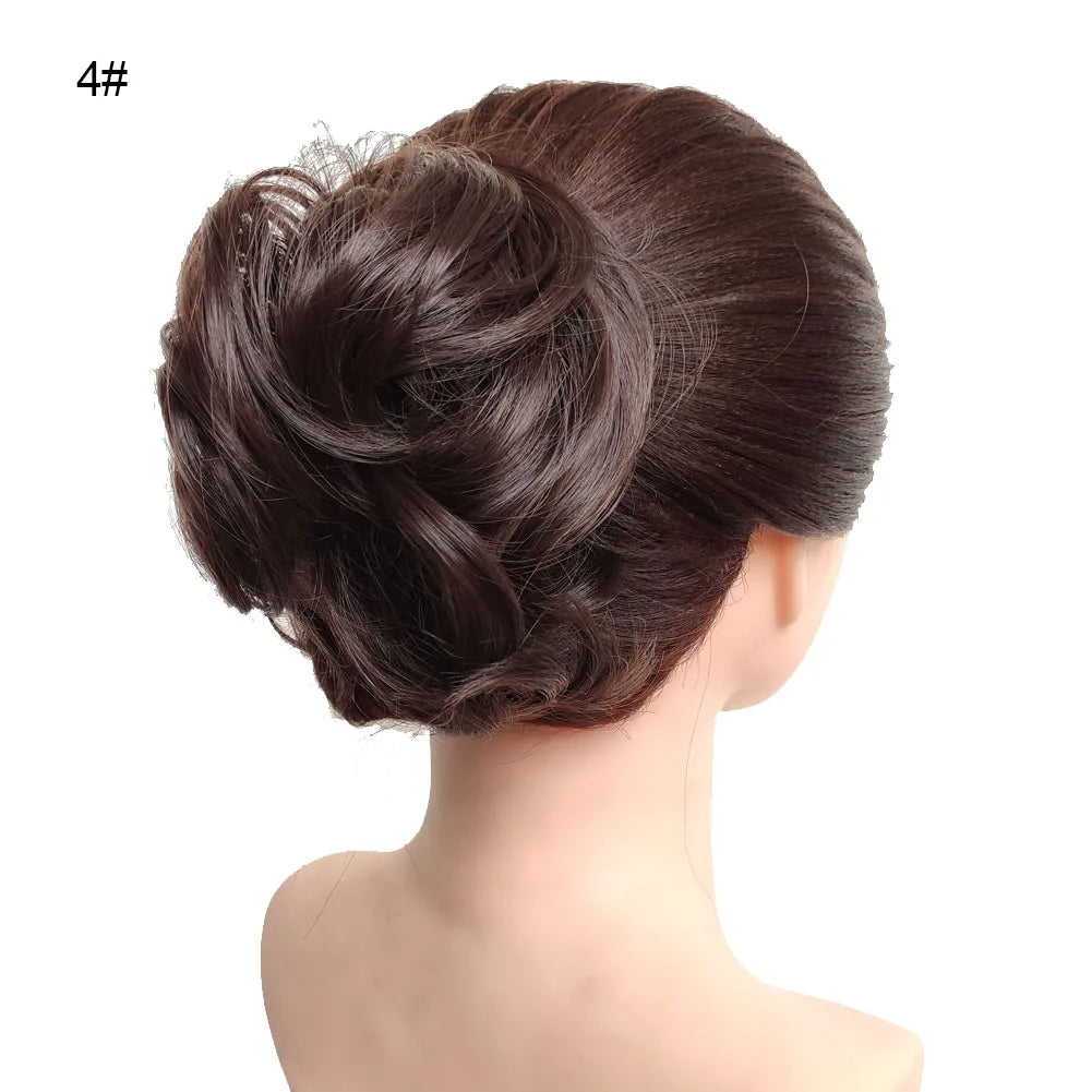 Jeedou Messy Bun Chignon Donut Hair Pad Elastic Hair Rope Rubber Band Synthetic Hairpiece Hair Accessories for Women