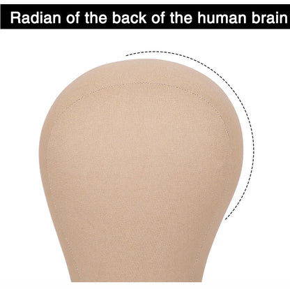 Alileader Training Mannequin Head Canvas Block Head Display Styling Mannequin Manikin Head Wig Stand Free Get T Needle Holder