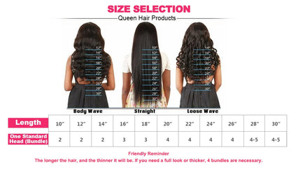 Queen Hair Raw Hair Body Wave 100% Human Hair Unprocessed Raw Hair Bundles Weave Extensions Brazilian Hair Natural Color