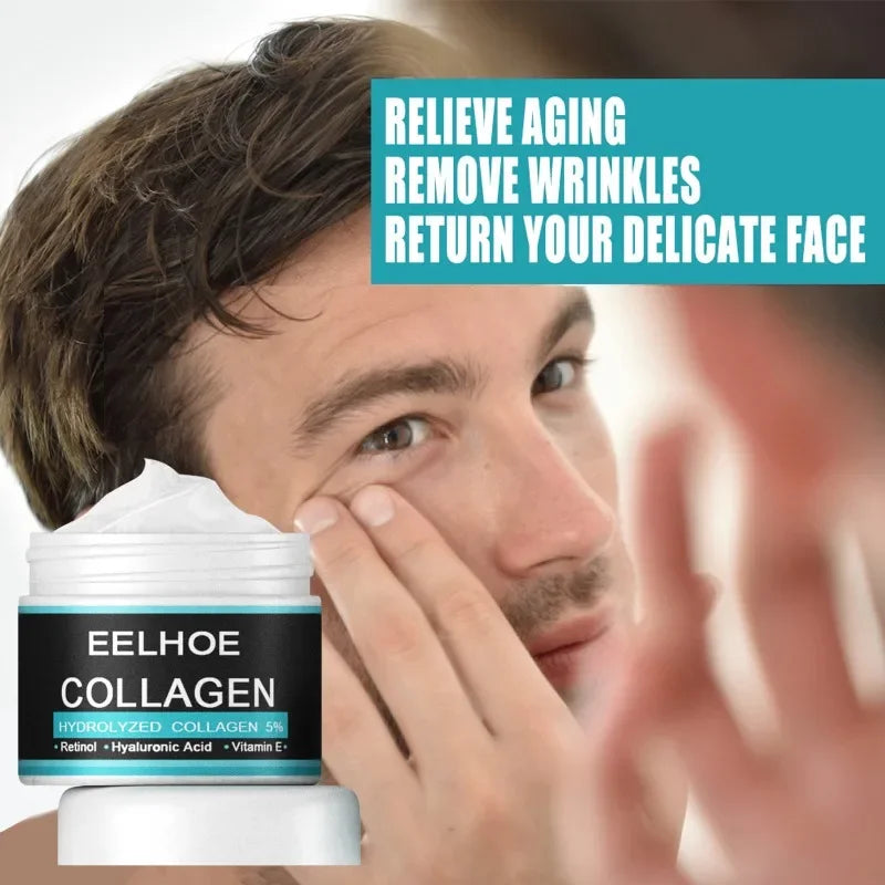 Collagen Face Cream For Men Anti Aging Facial Lifting Firming Moisturizing Nourishing Hyaluronic Acid Whitening Cream Skin Care