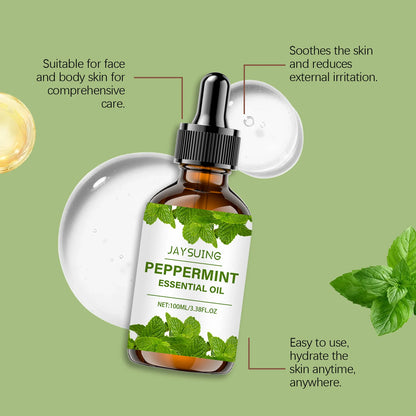 Pure Peppermint Essential Oil Facial Skin Care Body Massage Firming Hydrating Moisturizing Refreshing Aromatherapy Diffuser Oil