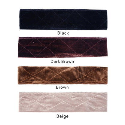 Flexible Velvet Wig Grip Scarf Comfort Head Band Adjustable Fastern Wig Beige , Dark Brown ,Brown, Black
