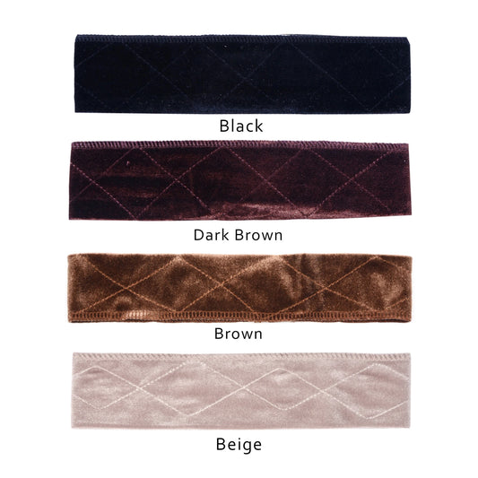 Flexible Velvet Wig Grip Scarf Comfort Head Band Adjustable Fastern Wig Beige , Dark Brown ,Brown, Black