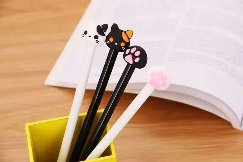 1 Pcs Lytwtw's Cartoon Cat Claw Paw Kawaii Cute School Supply Office Stationery Gel Pen Handles Creative sweet black cat lovely