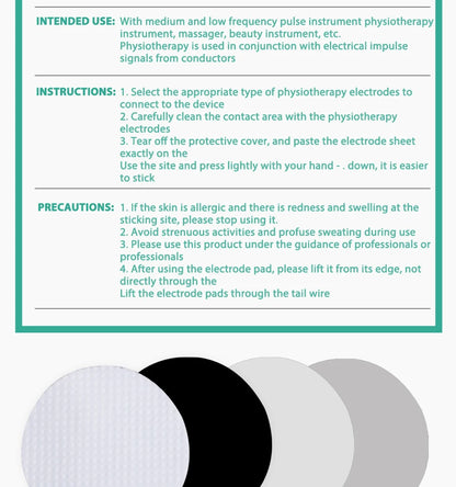 10Pcs 2mm Plug Non-woven Fabric Reusable Self Adhesive Electrode Pads Conductive Gel Pad Body Digital  Massager