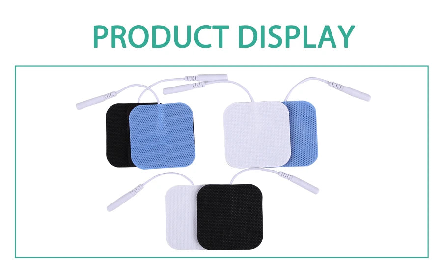 10Pcs 2mm Plug Non-woven Fabric Reusable Self Adhesive Electrode Pads Conductive Gel Pad Body Digital  Massager
