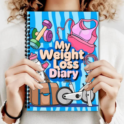 A5 Weight Loss Diary with Fitness Equipment Design,Daily and Weekly Diet Trackers,Gradual Diet Plans, Motivational Goal Trackers