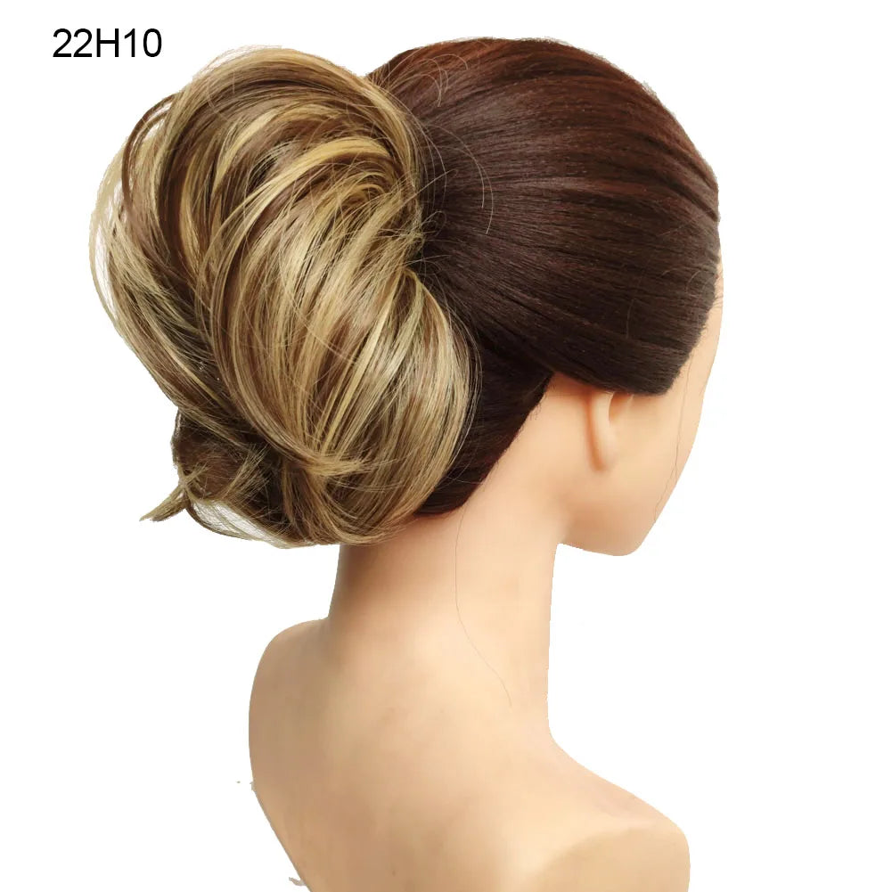 Jeedou Messy Bun Chignon Donut Hair Pad Elastic Hair Rope Rubber Band Synthetic Hairpiece Hair Accessories for Women
