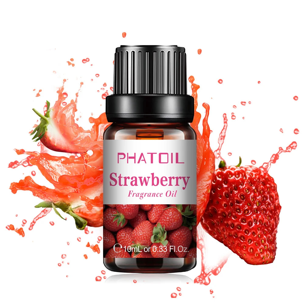 PHATOIL 10ml Strawberry Fragrance Oil Fruit Perfume Making Coconut Tangerine Mango Passion Fruit Watermelon Lemon Fig Aroma Oil