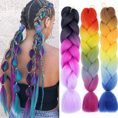 Super Long 165G 200cm Hair Synthetic Jumbo Braiding Hair Extension Heat Resistant Fiber African Ombre Jumbo Braid Hair Women