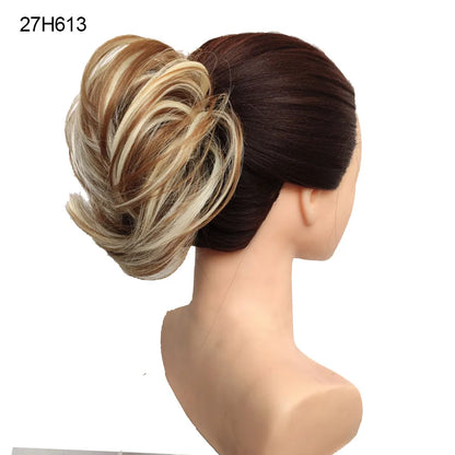Jeedou Messy Bun Chignon Donut Hair Pad Elastic Hair Rope Rubber Band Synthetic Hairpiece Hair Accessories for Women