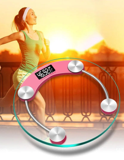 Round Shape Digital Body Weight Scale High-Definition LCD Display Bathroom Scale Floor Electronic Scales Precision 0.2-180KG