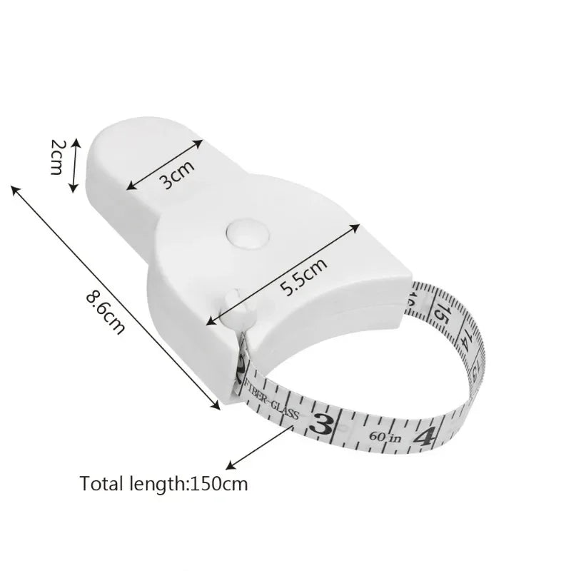 YUANJ 150CM Body Fat Weight Loss Measure Caliper Measuring Tape Gauging Tool Retractable Ruler for Fitness Accurate Tool