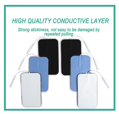 10Pcs 2mm Plug Non-woven Fabric Reusable Self Adhesive Electrode Pads Conductive Gel Pad Body Digital  Massager