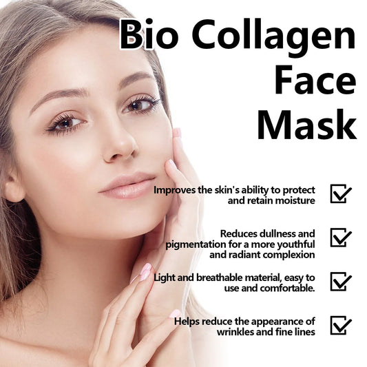 Collagen Facial Mask Anti Aging Reduce Fine Lines Wrinkle Removal Brightening Firming Hydrating Shrinking Pore Moisturizing Mask