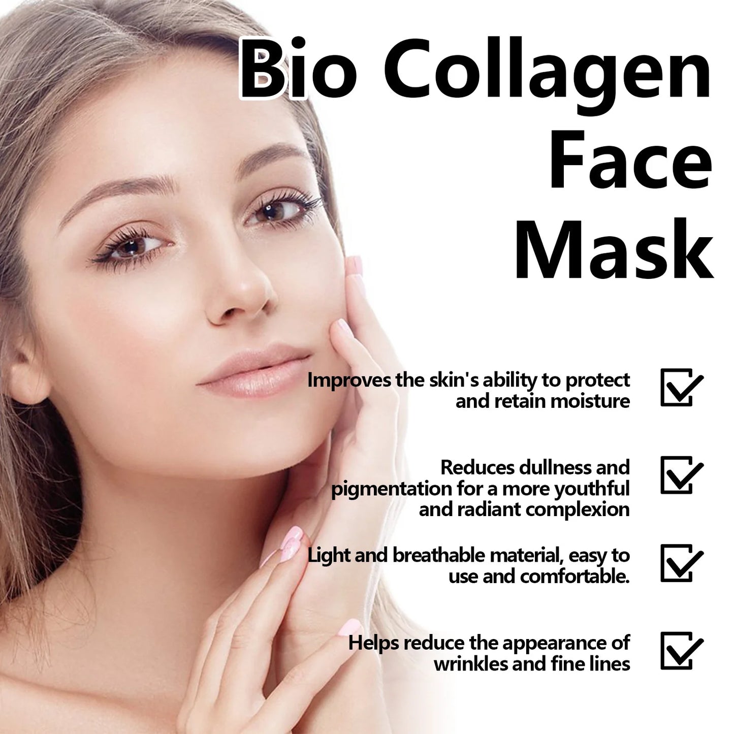 Collagen Facial Mask Anti Aging Reduce Fine Lines Wrinkle Removal Brightening Firming Hydrating Shrinking Pore Moisturizing Mask