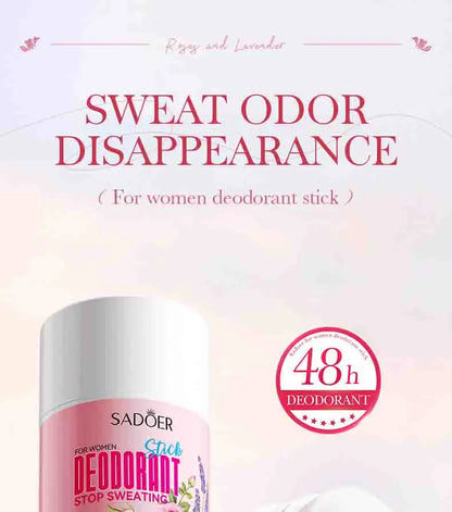 SADOER Women Anti Sweat Deodorant Roller Sweaty Body Armpits Underarm Neck Reduces Odor Refreshing Stop Sweating Cream