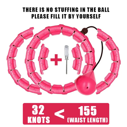 Weighted Fitness Hoop for Adults & Kids Detachable Knots Abdomen Weight Loss 2 in 1 Abdomen Fitness Weight Loss Massage