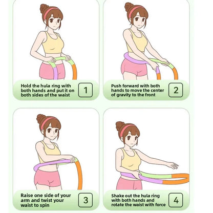 Soft Spring Sports Hoop Waist Trainer Slient Slimming Belly Weight Loss Circle Foldable Without Harm Weighted Exercise Hoops